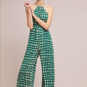 Anthropologie Tracy Reese Checked Wideleg Jumpsuit